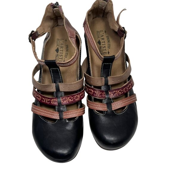 LArtiste Spring Step Yulianna Clog Shoe Leather Comfort Wedge Womens 41/10 - Picture 6 of 8